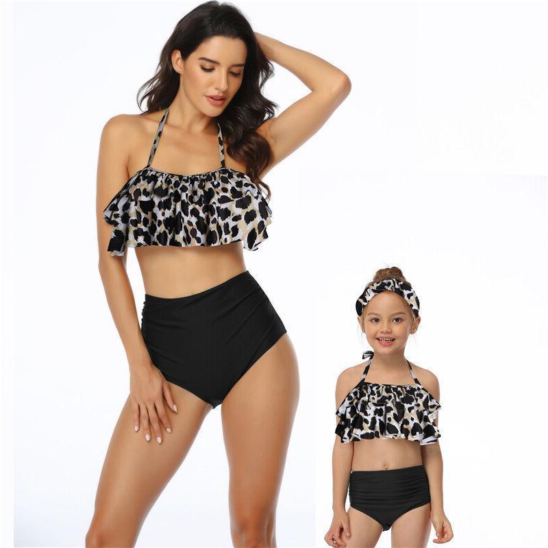 High Waist Ruffled Bikini - Matching Parent-Child Swimwear Set - SandiFreckles Surf & Swimwear
