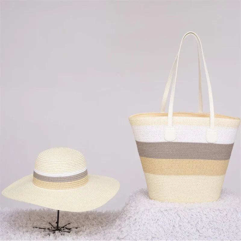 Beach Sun Hat Large Capacity Shoulder Bag Hat Suit - SandiFreckles Surf & Swimwear
