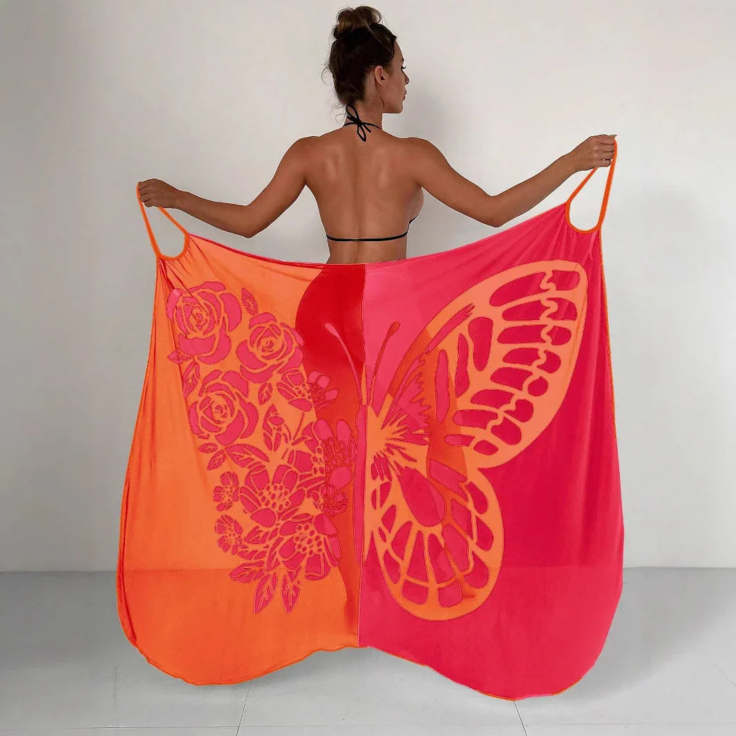 Multiple Wearing Methods Women's Beach Dress Multi-color Contrast Color - SandiFreckles Surf & Swimwear