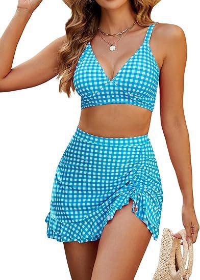 High Waist Slimming Swim Skirt Bikini - Flattering Coverage - SandiFreckles Surf & Swimwear