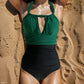 Polo Neck Backless One Piece Swimsuit - Sophisticated Style - SandiFreckles Surf & Swimwear