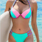 Women's Fashion Temperament Color Matching Triangle High Waist Bikini Swimsuit Two-piece - SandiFreckles Surf & Swimwear