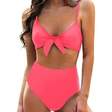 Women's Bow High Waist Bikini Suit - SandiFreckles Surf & Swimwear