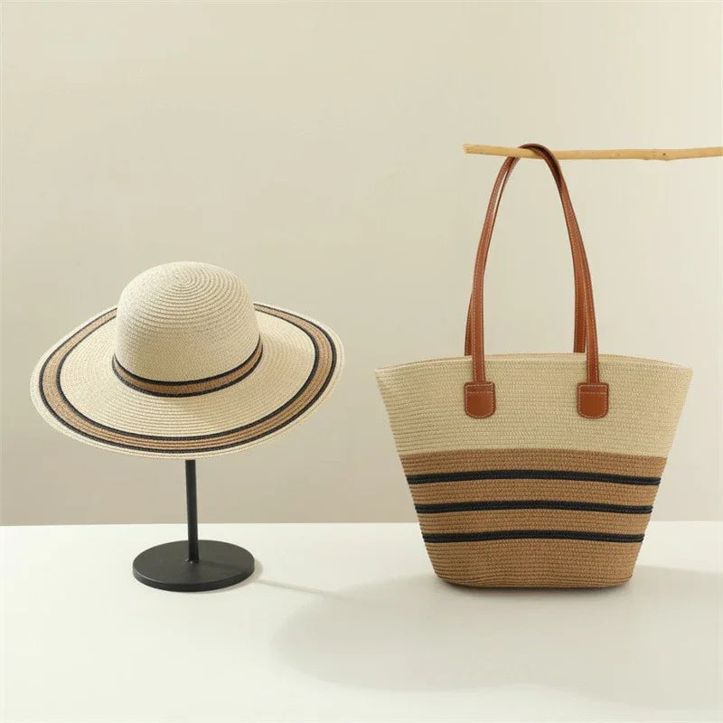 Beach Sun Hat Large Capacity Shoulder Bag Hat Suit - SandiFreckles Surf & Swimwear