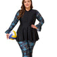 Long Sleeve Plus Size Surfing Swimsuit - Split Trousers - SandiFreckles Surf & Swimwear