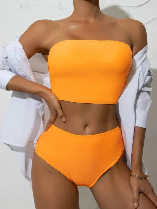 Split Strap Bikini Sexy High-waisted Swimsuit Set - SandiFreckles Surf & Swimwear