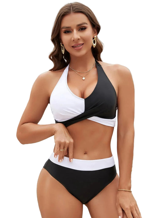 Multi-color Optional Chest Cross Bikini Swimsuit Two-piece Suit - SandiFreckles Surf & Swimwear