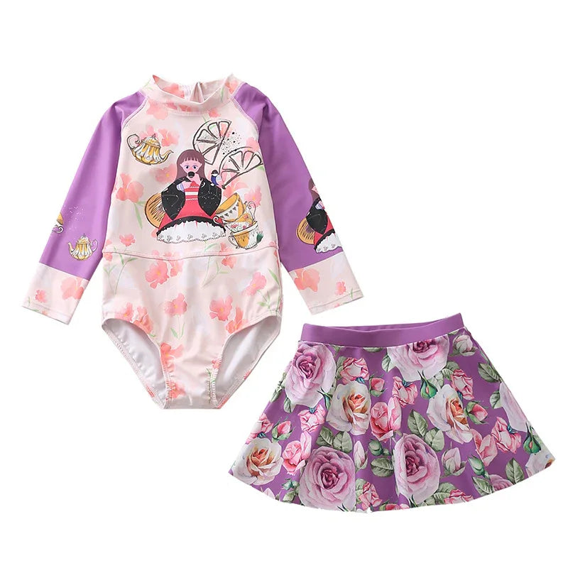 Children's Mermaid One Piece Swimwear - Sunscreen & Comfortable Fit - SandiFreckles Surf & Swimwear