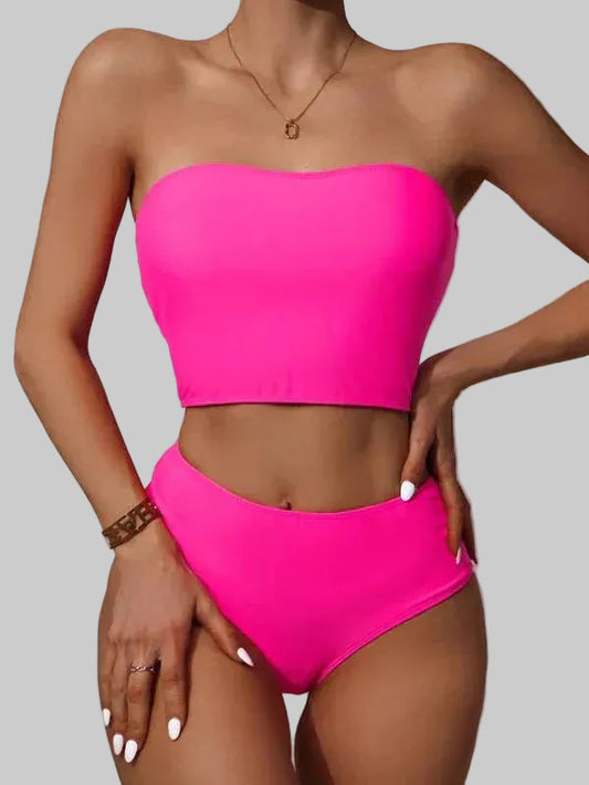 Split Strap Bikini Sexy High-waisted Swimsuit Set - SandiFreckles Surf & Swimwear