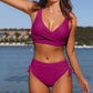 Swimsuit Split Bikini Solid Color Cross Strap - SandiFreckles Surf & Swimwear