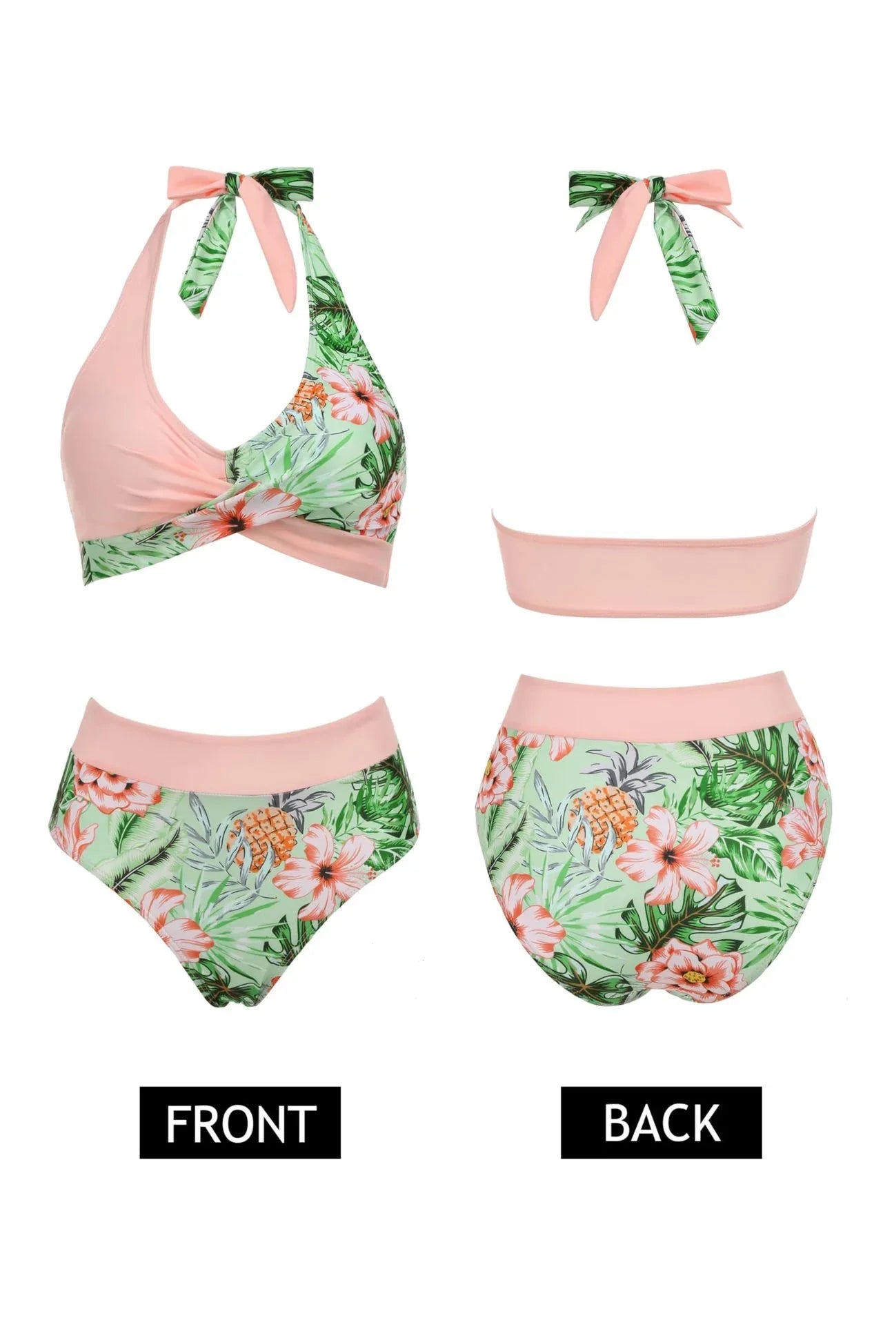 Multi-color Optional Chest Cross Bikini Swimsuit Two-piece Suit - SandiFreckles Surf & Swimwear