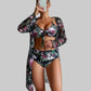 Multi-Colour Printed Fashion Bikini Three-Piece Set - SandiFreckles Surf & Swimwear