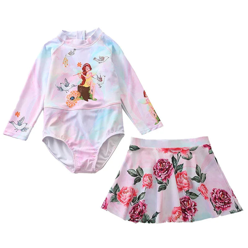 Children's Mermaid One Piece Swimwear - Sunscreen & Comfortable Fit - SandiFreckles Surf & Swimwear