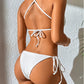 Sunken Stripe Pleated Lace-Up Backless Bikini - Sexy Split Style - SandiFreckles Surf & Swimwear