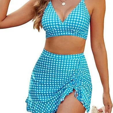 High Waist Slimming Swim Skirt Bikini - Flattering Coverage - SandiFreckles Surf & Swimwear