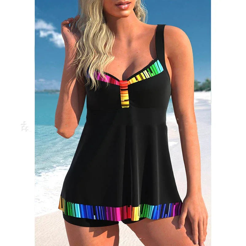 Women's Split Large Size Swimsuit Printed Skirt Swimwear - SandiFreckles Surf & Swimwear