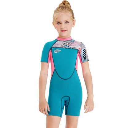 Girls Snorkeling Swimwear - Short-Sleeved, UV Resistant, Quick-Dry - SandiFreckles Surf & Swimwear