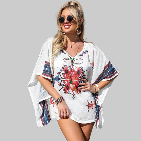 Bikini Swimsuit Outwear Strap Printing Loose - SandiFreckles Surf & Swimwear