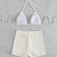 Women's Fashion Mesh Cloth Split Pure Colour Bikini - SandiFreckles Surf & Swimwear