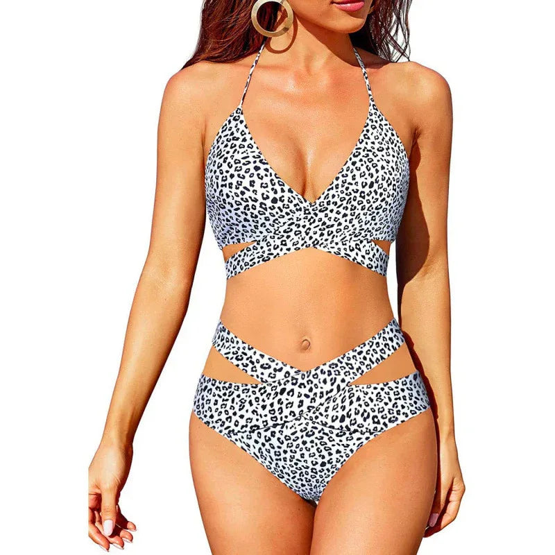 European And American New Women's Split Swimsuit High Waist Bikini - SandiFreckles Surf & Swimwear