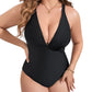 Slimming V-Neckline Plus Size Swimsuit - One Piece - SandiFreckles Surf & Swimwear