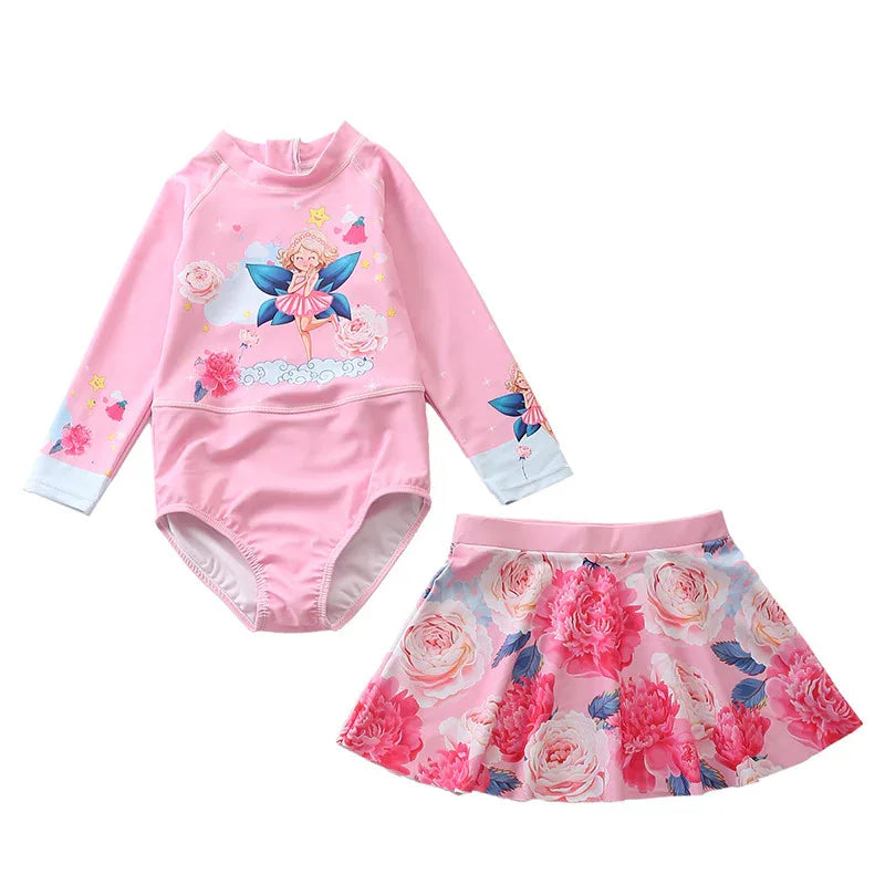 Children's Mermaid One Piece Swimwear - Sunscreen & Comfortable Fit - SandiFreckles Surf & Swimwear