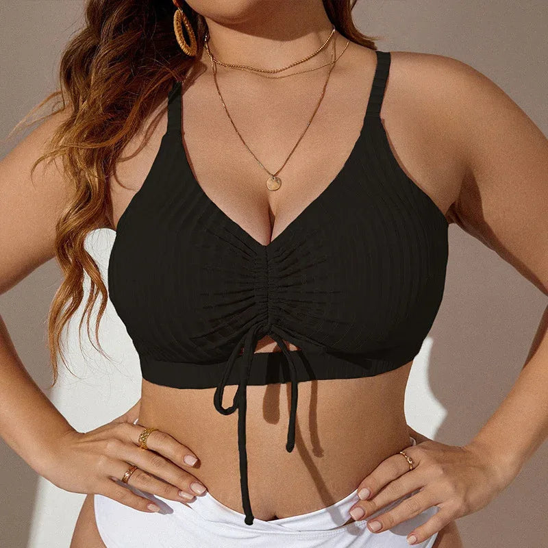 Lace-Up Plus Size Bikini Tops - Adjustable Fit - SandiFreckles Surf & Swimwear