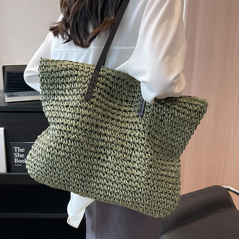 Woven Shoulder Bag - Stylish Large Beach Tote - SandiFreckles Surf & Swimwear
