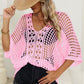 Cutout Woven Batwing Sleeve Cover Up - Sexy Casual Top - SandiFreckles Surf & Swimwear