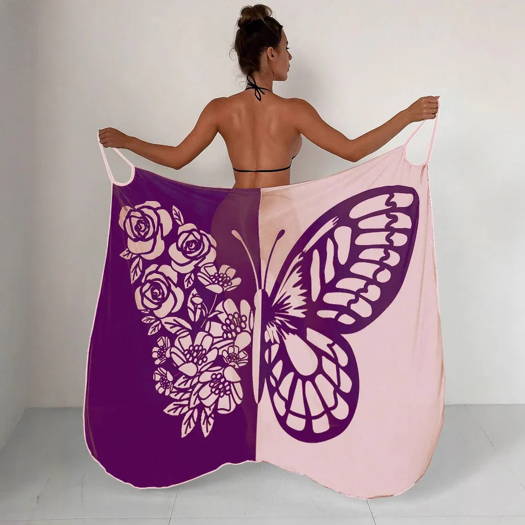 Multiple Wearing Methods Women's Beach Dress Multi-color Contrast Color - SandiFreckles Surf & Swimwear