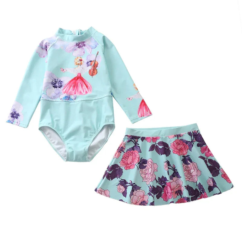 Children's Mermaid One Piece Swimwear - Sunscreen & Comfortable Fit - SandiFreckles Surf & Swimwear