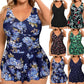 European And American Plus Size Swimsuit Women's Printed Sleeveless Dress - SandiFreckles Surf & Swimwear