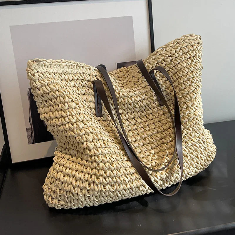 Woven Shoulder Bag - Stylish Large Beach Tote - SandiFreckles Surf & Swimwear