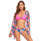 V Buckle Triangle Bikini Three Piece - Solid Colour Print - SandiFreckles Surf & Swimwear
