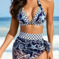 Printed Mesh Three-Piece Split Bikini - European Style - SandiFreckles Surf & Swimwear