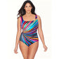 Printed Gradient Slimming Plus Size Swimsuit - One Piece - SandiFreckles Surf & Swimwear