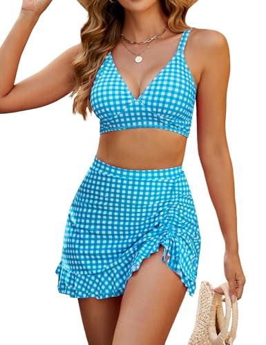High Waist Slimming Swim Skirt Bikini - Flattering Coverage - SandiFreckles Surf & Swimwear
