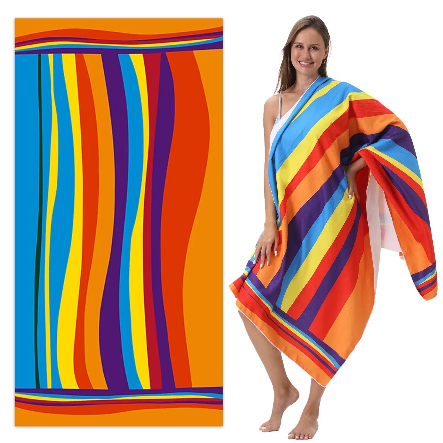 Large Digital Printing Beach Towel - Quality & Comfort - SandiFreckles Surf & Swimwear