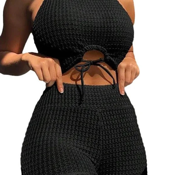 Sexy High Waist Boxer Bikini - Solid Colour Split - SandiFreckles Surf & Swimwear