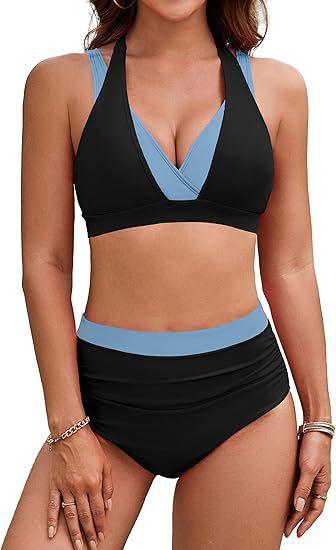 Bikini Color Block Split Women's Swimsuit - SandiFreckles Surf & Swimwear