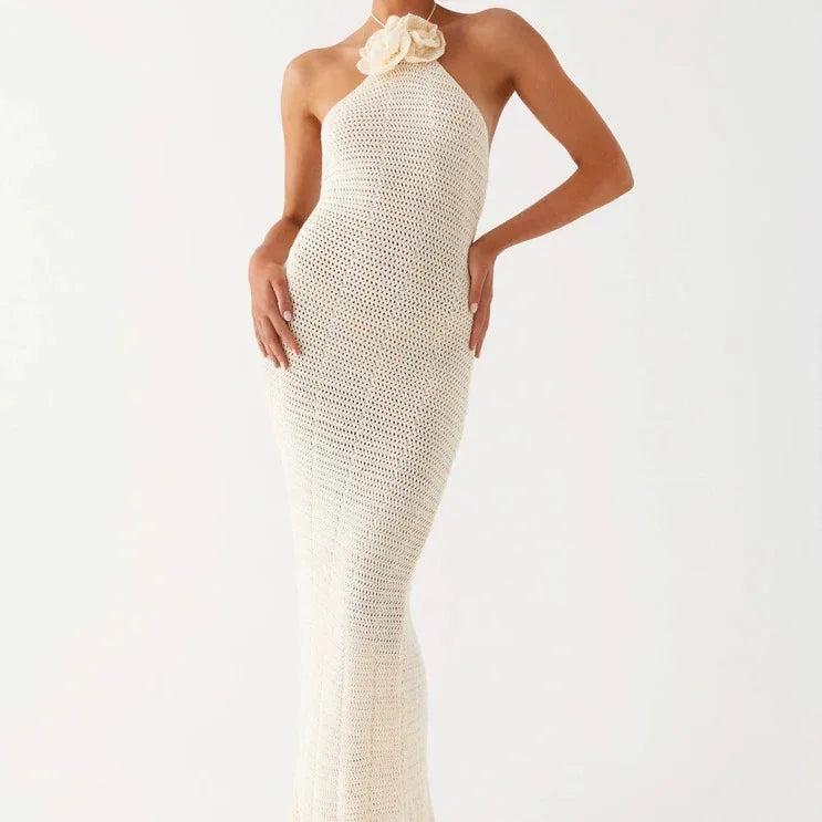 Solid Colour Knitted Crochet Beach Blouse - Sun-Proof Set - SandiFreckles Surf & Swimwear