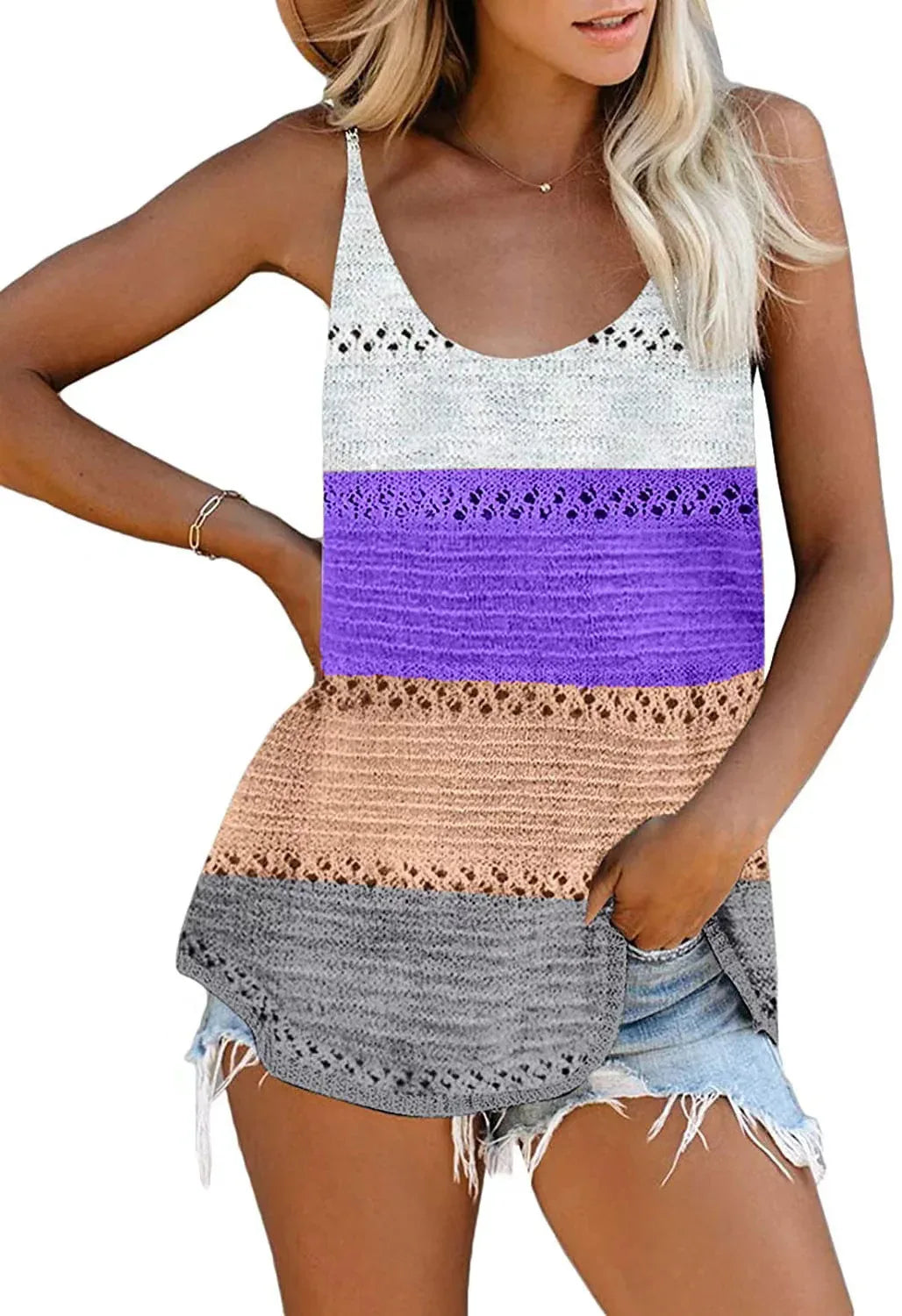 Loose Camisole Knit Beach Top Women Beachwear - SandiFreckles Surf & Swimwear