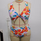 Split Color Printing Plus Size Swimsuit - Two Piece - SandiFreckles Surf & Swimwear